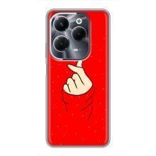 Чехлы (Знак сердечка) на Infinix Hot 40 Play – Сердце на красном