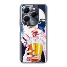 Чехол с картинкой Модные Девчонки Infinix Hot 40 Play (Девушка с коктейлем)
