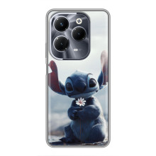 Чехол с рисунком Стич для Infinix Hot 40 Play – Стич с цветочком