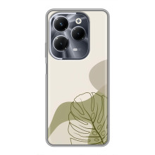 Силконовий чохол з принтом в квітах на Infinix Hot 40 Play – Монстера зелена