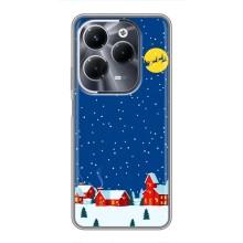 Силиконовый бампер на рождество для Infinix Hot 40 Play (Город в снегу)