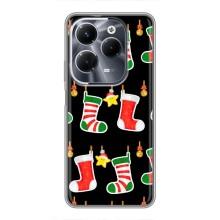 Силиконовый бампер на рождество для Infinix Hot 40 Play (Рождественские подарки)