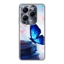 Силиконовый бампер с картинкой животных для Infinix Hot 40 Play (Бабочка синяя)