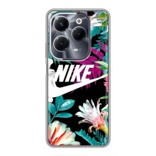 Силиконовый Чехол на Infinix Hot 40 Play с картинкой Nike – Цветочный Nike