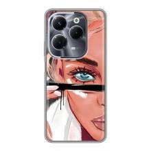Силиконовый Чехол на Infinix Hot 40 Play с картинкой Стильных Девушек (Девушка и ресницы)