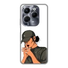 Силиконовый Чехол на Infinix Hot 40 Play с картинкой Стильных Девушек (В зеленом)
