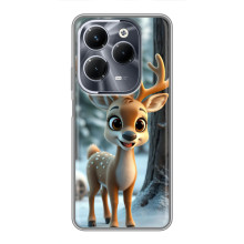 Яскравий чохол для Infinix Hot 40 Play з Зимові Оленята – Оленятко в лісі