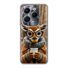 Печатный чехол «Зверята с кофе» для Infinix Hot 40 Play – Жираф с кофе