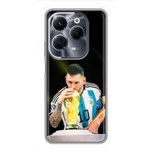 Чехлы для Infinix Hot 40 Pro (Leo чемпион) (AlphaPrint) – Кубок Месси