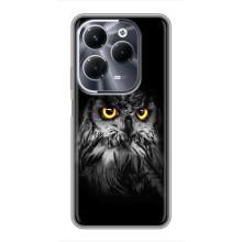 Чехлы с принтом СОВЫ для Infinix Hot 40 Pro – Сова на чёрном