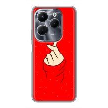 Чохол (Знак сердечка) для Infinix Hot 40 Pro – Сердечко на червоному