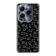 Чехол на тематику: Коты для Infinix Hot 40 Pro – Котики на черном