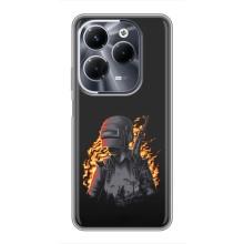 Силиконовый чехол с картинкой "Герой Pubg" на Infinix Hot 40 Pro – В огне