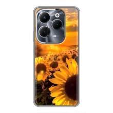 Чехол с Цветами для Infinix Hot 40 Pro (поле подсолнухов)