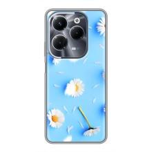 Чехол с Цветами для Infinix Hot 40 Pro (ромашки на голубом)