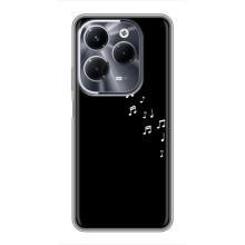Чехол с картинками на черном фоне для Infinix Hot 40 Pro – Ноты