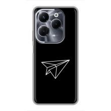 Чехол с картинками на черном фоне для Infinix Hot 40 Pro – Самолетик