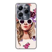 Чехол с картинкой Модные Девчонки Infinix Hot 40 Pro (Девушка в очках)
