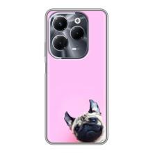 Бампер для Infinix Hot 40 Pro с картинкой "Песики" (Собака на розовом)