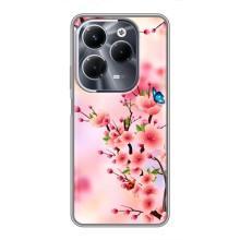 Чехол с принтом САКУРЫ на Infinix Hot 40 Pro – Бабочки на сакуре