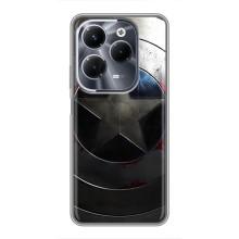 Чехол с Щитом Капитана Америки на Infinix Hot 40 Pro – Ретро Щит Капитана