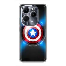 Чехол с Щитом Капитана Америки на Infinix Hot 40 Pro – Яркий Щит Капитана