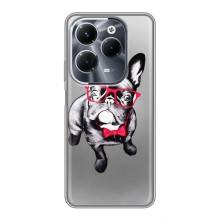 Чехол (ТПУ) Милые собачки для Infinix Hot 40 Pro (Бульдог в очках)