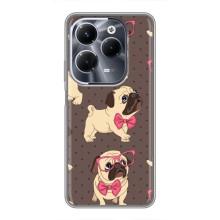 Чехол (ТПУ) Милые собачки для Infinix Hot 40 Pro (Собачки Мопсики)