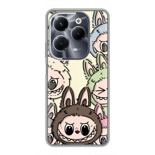 Чехол с Лабубу на Infinix Hot 40 Pro (Коллаж Лабубу)