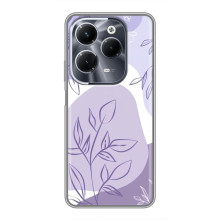 Силиконовый чехол с принтом в цветах на Infinix Hot 40 Pro (Фиолетовый дизайн)