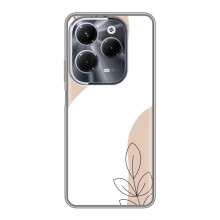 Силиконовый чехол с принтом в цветах на Infinix Hot 40 Pro (Нюдовый дизайн)