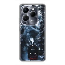 Новогодние, Праздничные Чехлы для Infinix Hot 40 Pro - 2024 год (Зимний поезд)