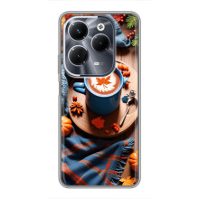 Чохол з унікальним дизайном 'Осінь з кавою' для Infinix Hot 40 Pro – Кава і гарбузики