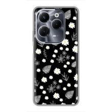 Чехлы с тематикой "ЦВЕТЫ" на Infinix Hot 40 Pro (цветение на чорном)
