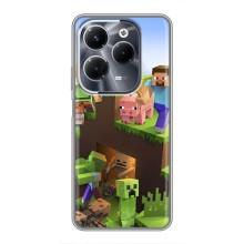Чехлы для Infinix Hot 40 Pro (Персонажи Майн Крафт) (Майн-крафт)