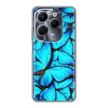 Силиконовый бампер с картинкой животных для Infinix Hot 40 Pro (Крылья бабочек)