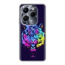 Силиконовый бампер с картинкой животных для Infinix Hot 40 Pro (Тигр-Арт)