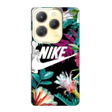 Силиконовый Чехол на Infinix Hot 40 Pro с картинкой Nike – Цветочный Nike