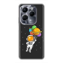 Силиконовый Чехол с принтом "Космонавты" на Infinix Hot 40 Pro – Космонавт с шариками
