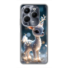 Яскравий чохол для Infinix Hot 40 Pro з Зимові Оленята – Блискуче оленятко