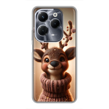 Яскравий чохол для Infinix Hot 40 Pro з Зимові Оленята – Олень в светрі