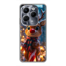 Яскравий чохол для Infinix Hot 40 Pro з Зимові Оленята – Олень з шарфом