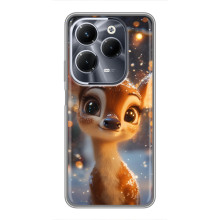 Яскравий чохол для Infinix Hot 40 Pro з Зимові Оленята – Оленятко серед герлянд