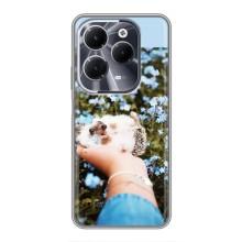 Чехлы с изображением разных животных для Infinix Hot 40 (Ежик на руках)