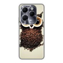 Чохли з принтом СОВИ для Infinix Hot 40 – Сова з зерен кави