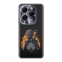Силиконовый чехол с картинкой "Герой Pubg" на Infinix Hot 40 – В огне