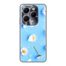 Чехол с Цветами для Infinix Hot 40 (ромашки на голубом)