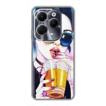 Чехол с картинкой Модные Девчонки Infinix Hot 40 – Девушка с коктейлем