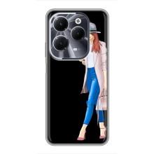 Чехол с картинкой Модные Девчонки Infinix Hot 40 – Девушка со смартфоном