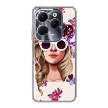 Чехол с картинкой Модные Девчонки Infinix Hot 40 – Девушка в очках